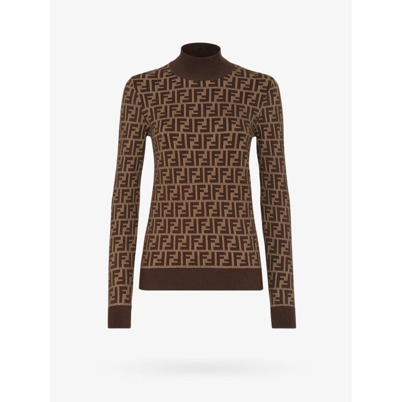 Cotton sweater with ff motif