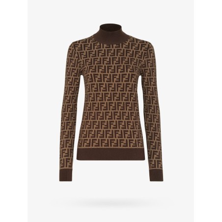 Cotton sweater with ff motif