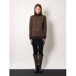 Cotton sweater with ff motif