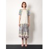 Viscose and silk top with multicolor print
