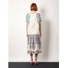 Viscose and silk top with multicolor print