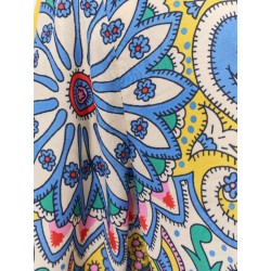 Viscose and silk top with multicolor print