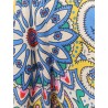 Viscose and silk top with multicolor print
