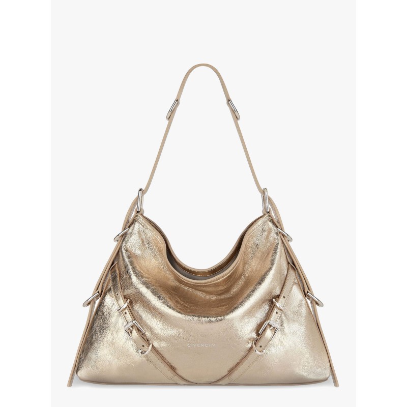 Voyou metallized leather shoulder bag