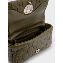 Mini gg milano leather handbag with all-over gg motif