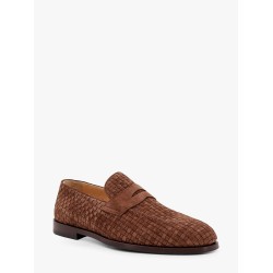 Suede loafer with interwined motif