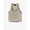 Moon stone-washed denim tank top