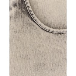 Moon stone-washed denim tank top