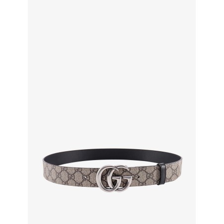 Reversible gg supreme fabric and leather belt