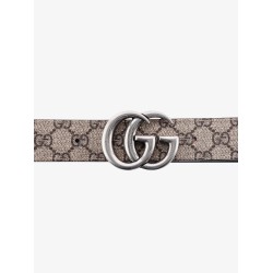 Reversible gg supreme fabric and leather belt