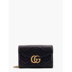 Gg marmont matelassé leather shoulder bag with frontal logo