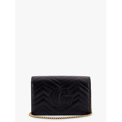 Gg marmont matelassé leather shoulder bag with frontal logo