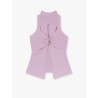 Ribbed knitted top with metal detail