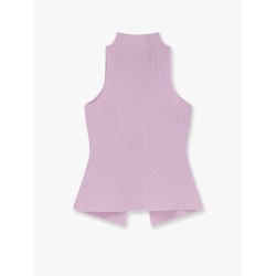 Ribbed knitted top with metal detail