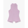 Ribbed knitted top with metal detail