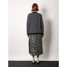 Reversible wool cardigan with gg intarsia