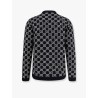 Reversible wool cardigan with gg intarsia