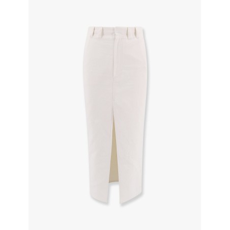 Cotton and linen skirt with diagonal motif