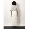Cotton and linen skirt with diagonal motif