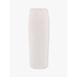 Cotton and linen skirt with diagonal motif