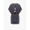 Mini dress with drapery and metal belt