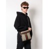 Gg supreme fabric and leather shoulder bag with iconic web band