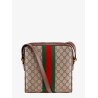 Gg supreme fabric and leather shoulder bag with iconic web band