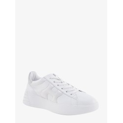 Leather sneakers with glittered patch