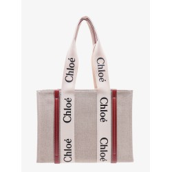 Linen shoulder bag with logo print.this bag is made with lower environmental impact material