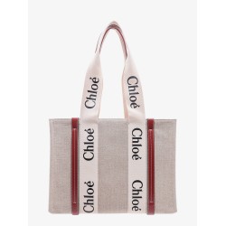 Linen shoulder bag with logo print.this bag is made with lower environmental impact material