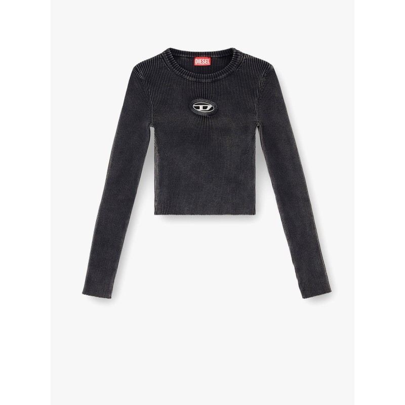 M-anchor ribbed cotton top with frontal logo