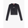 M-anchor ribbed cotton top with frontal logo