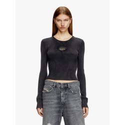 M-anchor ribbed cotton top with frontal logo