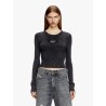 M-anchor ribbed cotton top with frontal logo