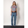 Cotton jeans with rossa ancora back logo patch
