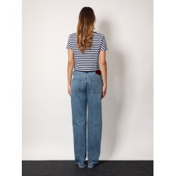 Cotton jeans with rossa ancora back logo patch