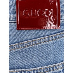 Cotton jeans with rossa ancora back logo patch