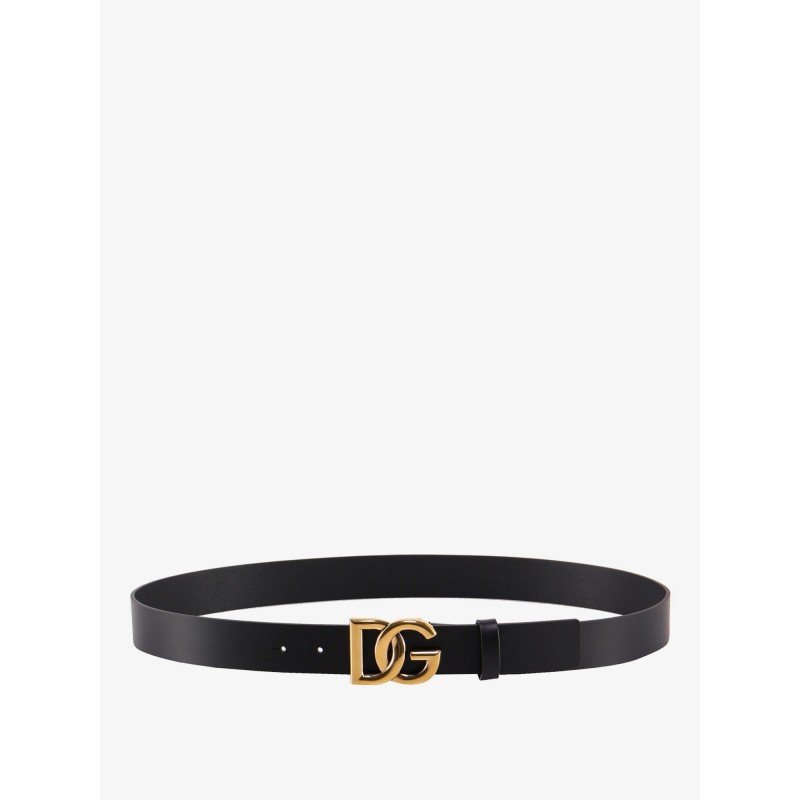 Leather logoed belt