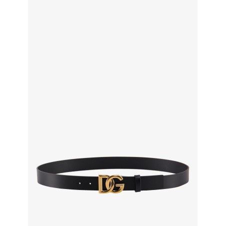 Leather logoed belt