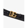 Leather logoed belt