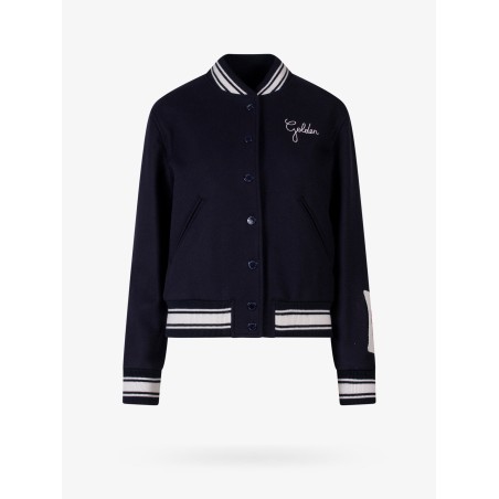 Wool blend bomber with embroidered logo