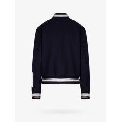 Wool blend bomber with embroidered logo