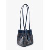 Convertible bucket bag in velvet with all-over ff logo