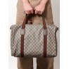 Gg supreme fabric and leather duffle bag with web detail