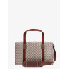 Gg supreme fabric and leather duffle bag with web detail