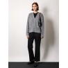 Wool blend cardigan with all-over gg motif