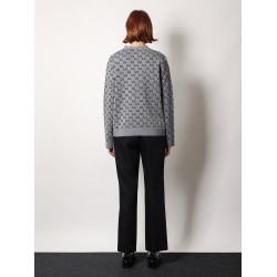 Wool blend cardigan with all-over gg motif