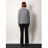 Wool blend cardigan with all-over gg motif