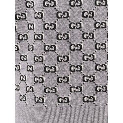 Wool blend cardigan with all-over gg motif