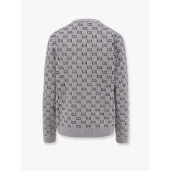 Wool blend cardigan with all-over gg motif
